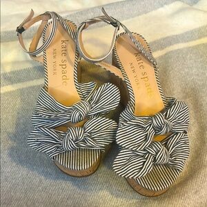 Kate Spade Blue and White Striped Sandals
